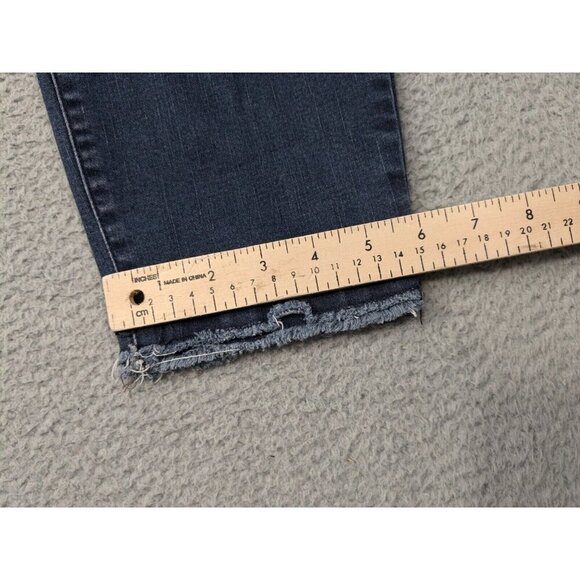 Democracy Jeans Womens 22W Ab Solution Cropped Raw Hem Frayed Stretch Blue - Picture 9 of 16